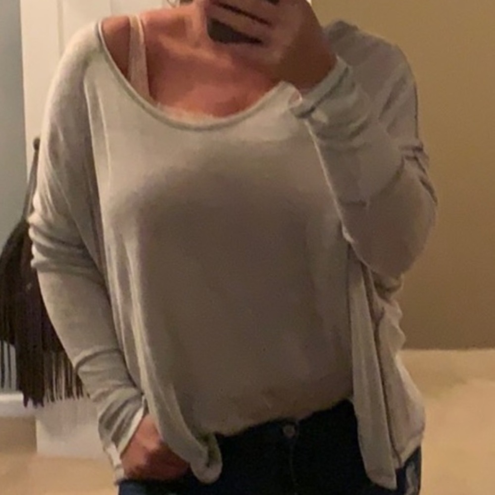 Free People slouchy light green shirt